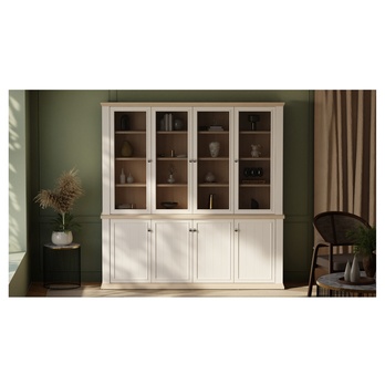 Knihovna PONTYPOOL bílá/dub riva 8