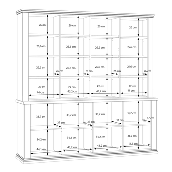 Knihovna PONTYPOOL bílá/dub riva 9