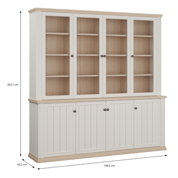 Knihovna PONTYPOOL bílá/dub riva 10