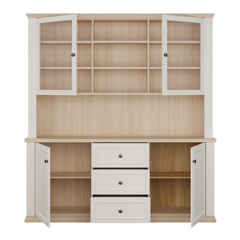 Příborník PONTYPOOL bílá/dub riva 3