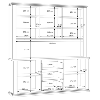 Příborník PONTYPOOL bílá/dub riva 9