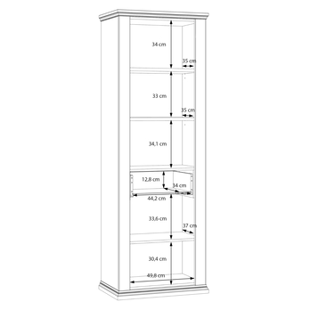 Vitrína PONTYPOOL šedá/dub mauvella, šířka 70 cm, levá/pravá 11