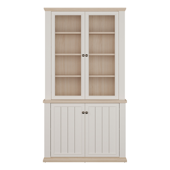 Vitrína PONTYPOOL bílá/dub riva, šířka 110 cm 4