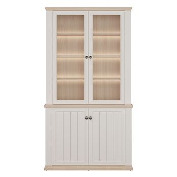 Vitrína PONTYPOOL bílá/dub riva, šířka 110 cm 5