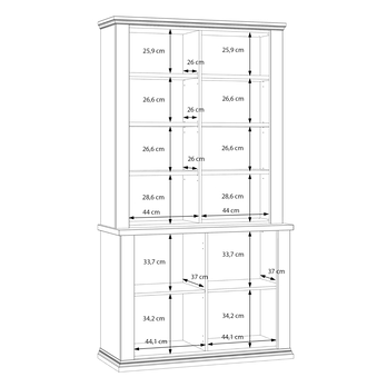 Vitrína PONTYPOOL bílá/dub riva, šířka 110 cm 7