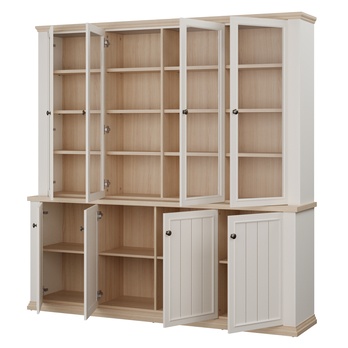 Knihovna PONTYPOOL bílá/dub riva 2