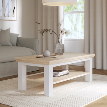 Konferenční stolek PONTYPOOL bílá/dub riva, šířka 116 cm 1