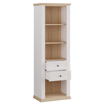 Regál PONTYPOOL bílá/dub riva, šířka 70 cm 2