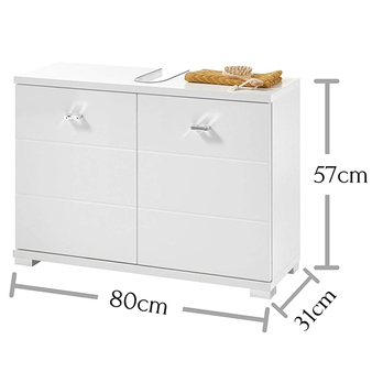 Umyvadlová skříňka POOL, 80 cm bílá vysoký lesk 3