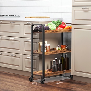 Servírovací stolek  PORTA černá/hnědá 4