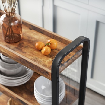 Servírovací stolek  PORTA černá/hnědá 5