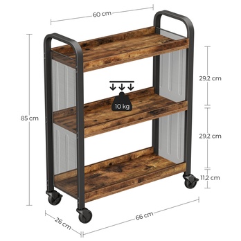 Servírovací stolek  PORTA černá/hnědá 7