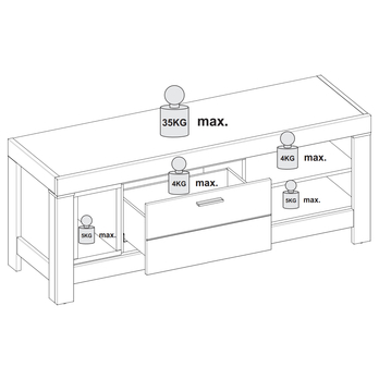TV stolek PORTO dub/beton, šířka 150 cm 2