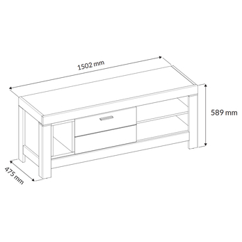 TV stolek PORTO dub/beton, šířka 150 cm 3