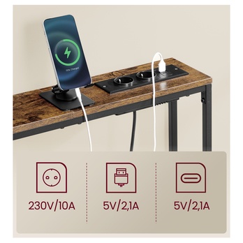 Konzolový stolek POWER STRIP 2 hnědá/černá 3