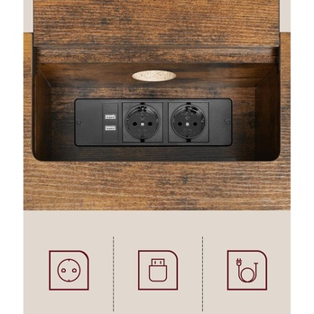 Konzolový stolek POWER STRIP hnědá/černá 2