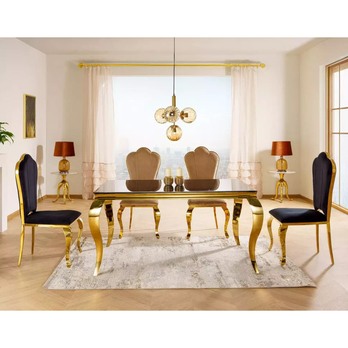 Jídelní stůl PRANCI 1 černá/zlatá 1