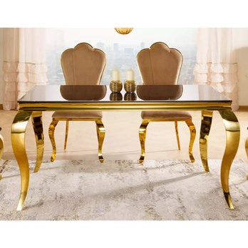 Jídelní stůl PRANCI 1 černá/zlatá 2