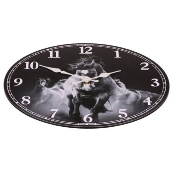 Nástěnné hodiny PRINT koně, ⌀ 34 cm 1