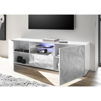 TV komoda PRISMA 6 bílá lesklá 2