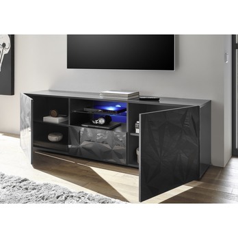 TV komoda PRISMA 6 šedá lesklá 2