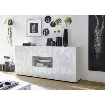 Komoda PRISMA 8 bílá lesklá 1