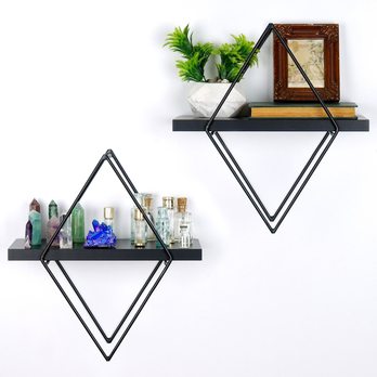 Sada nástěnných polic PRISMA II černá 3