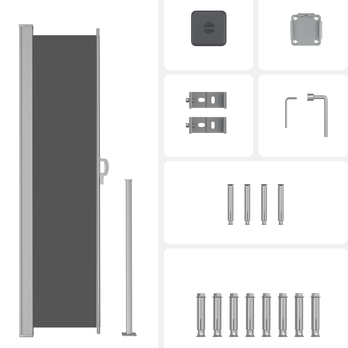Boční markýza PRIVACY šedá, 160x350 cm 4
