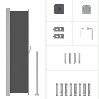 Boční markýza PRIVACY šedá, 180x450 cm 4