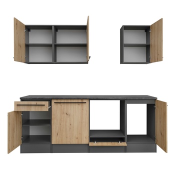 Kuchyňský blok PURTU antracitová/dub artisan 2