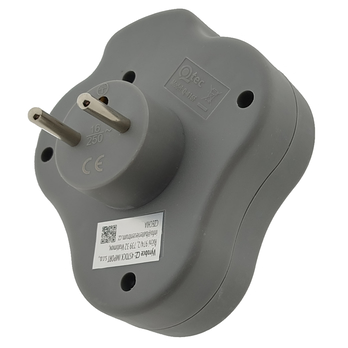 Rozbočovací zásuvka Q-416F šedá, 2x zásuvka, 2x USB, s vypínačem 2