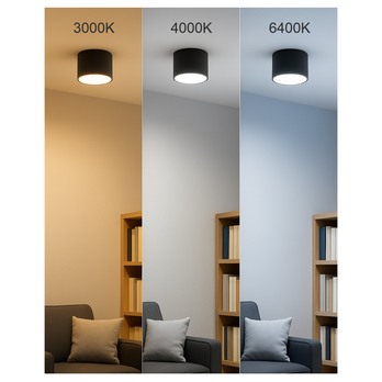 Stropní svítidlo QTEC černá, průměr 8 cm 2