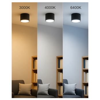 Stropní svítidlo QTEC černá, průměr 12 cm 2