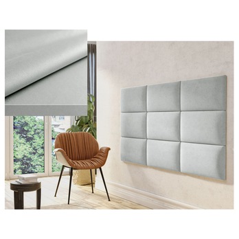 Čalouněný panel QUADRA II světle šedá 1