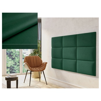 Čalouněný panel QUADRA tmavě zelená 1