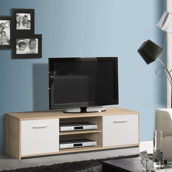 TV stolek QUADRO 13 dub sonoma/bílá 1