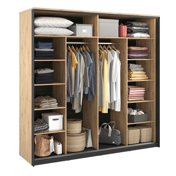 Šatní skříň  QUANT QS-01 dub artisan/černá 3