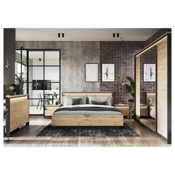 Postel QUANT QS-02 dub artisan/černá, 140x200 cm 5