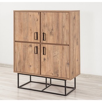 Komoda QUANTUM atlantická borovice/černá, šířka 93 cm 3