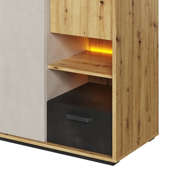 Šatní skříň QUBIC 02 dub artisan/šedá 4