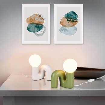 Stolní lampa QUINN bílá/zelená 1