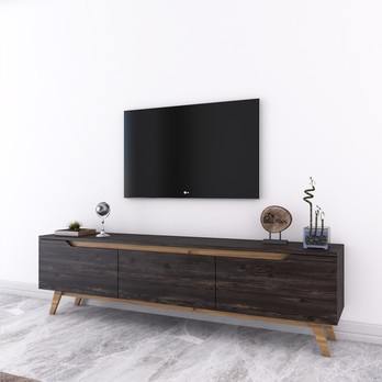 TV stolek  QUINN tmavý ořech 1
