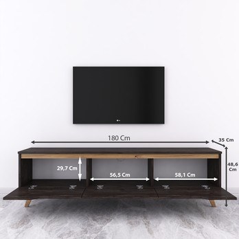 TV stolek  QUINN tmavý ořech 4