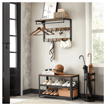 Nástěnný věšák RACK hnědá/černá 1