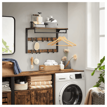 Nástěnný věšák RACK hnědá/černá 2