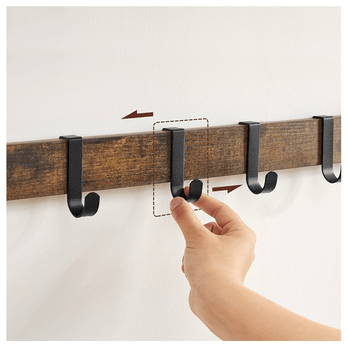 Nástěnný věšák RACK hnědá/černá 3