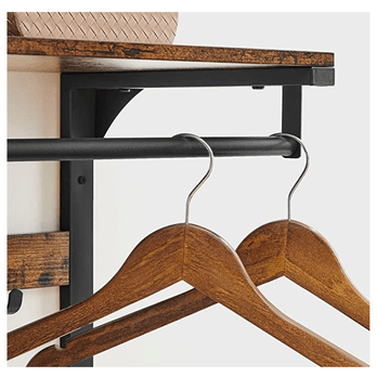 Nástěnný věšák RACK hnědá/černá 4