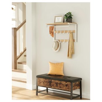 Nástěnný věšák RACK přírodní/bílá 1