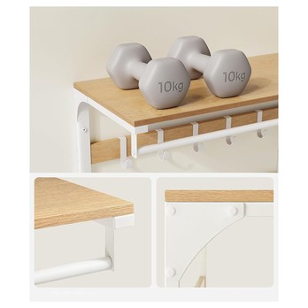 Nástěnný věšák RACK přírodní/bílá 2