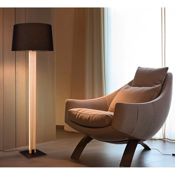 Stojací lampa RAHUL černá/hnědá 1